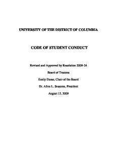 CODE OF STUDENT CONDUCT