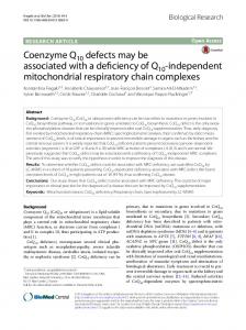 Coenzyme Q10 defects may be associated with a ... - Springer Link