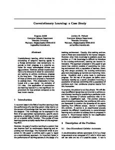 Coevolutionary Learning: a Case Study