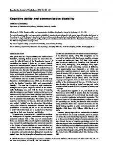 Cognitive ability and communicative disability