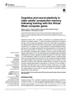 Cognitive and neural plasticity in older adults' prospective memory