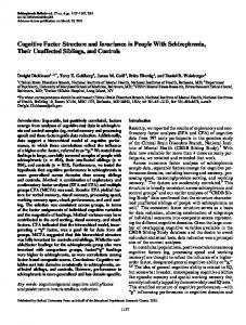 Cognitive Factor Structure and Invariance in