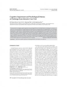 Cognitive Impairment and Psychological Distress ... - Semantic Scholar