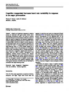 Cognitive reappraisal increases heart rate variability in ... - Springer Link