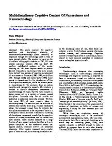 cognitive structure of nanoscience/nanotechnology - Semantic Scholar