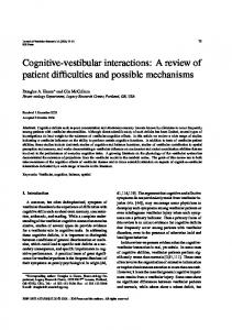 Cognitive-vestibular interactions - Journal of Vestibular Research