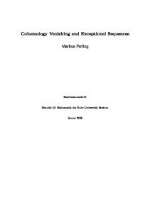 Cohomology Vanishing and Exceptional Sequences