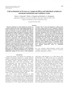 Cold-acclimation in Peromyscus: temporal ... - Department of Biology