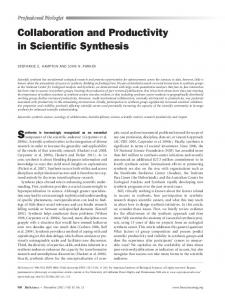 Collaboration and Productivity in Scientific Synthesis - NCEAS