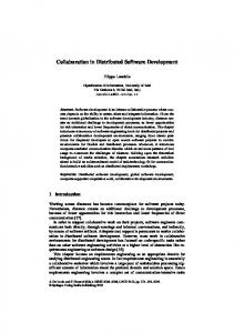 Collaboration in Distributed Software Development - Semantic Scholar