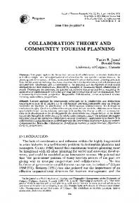 collaboration theory and community tourism planning - CiteSeerX