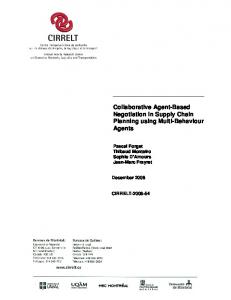 Collaborative Agent-Based Negotiation in Supply Chain ... - CIRRELT