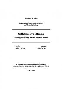 Collaborative filtering - Montefiore Institute