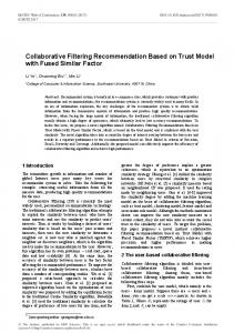 Collaborative Filtering Recommendation Based on Trust Model with ...