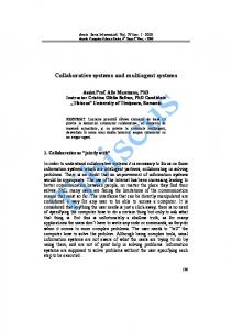 Collaborative systems and multiagent systems - Annals. Computer ...