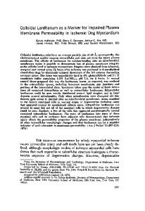 Colloidal Lanthanum as a Marker forImpaired Plasma ... - Europe PMC