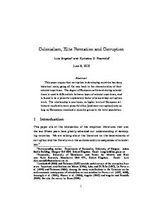 Colonialism, Elite Formation and Corruption - Semantic Scholar