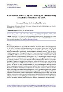 Colonization of Brazil by the cattle egret (Bubulcus ibis) - NeoBiota