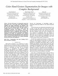 Color Hand Gesture Segmentation for Images with ... - IEEE Xplore