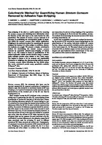 Colorimetric Method for Quantifying Human Stratum Corneum ...