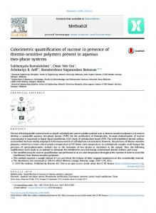 Colorimetric quantification of sucrose in presence of ...