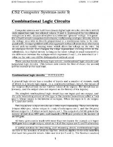 Combinational Logic Circuits