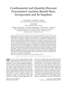 Combinatorial and Quantity-Discount Procurement Auctions Benefit ...