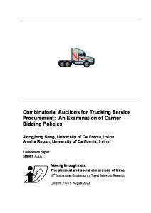 Combinatorial Auctions for Trucking Service Procurement - CiteSeerX