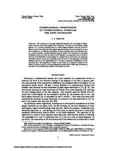 COMBINATORIAL COMPUTATION OF COMBINATORIAL FORMULAS