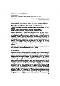 Combinatorial Optimization Model for Group Decision-Making