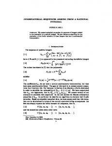 COMBINATORIAL SEQUENCES ARISING FROM A ... - CiteSeerX