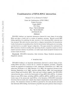 Combinatorics of RNA-RNA interaction