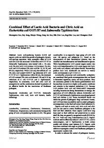 Combined Effect of Lactic Acid Bacteria and Citric Acid ... - Springer Link