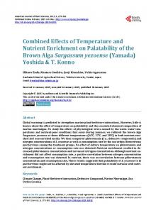 Combined Effects of Temperature and Nutrient Enrichment on ...