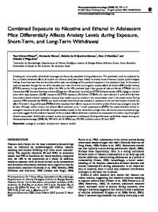 Combined Exposure to Nicotine and Ethanol in Adolescent ... - Nature