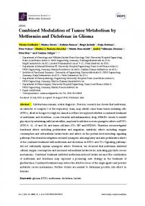 Combined Modulation of Tumor Metabolism by Metformin and ... - MDPI