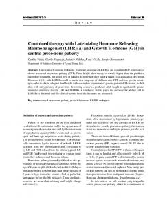 Combined therapy with Luteinizing Hormone Releasing Hormone ...