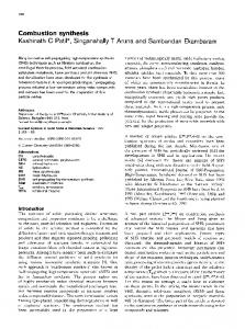 Combustion synthesis