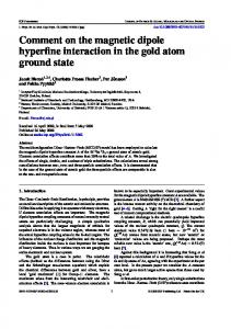 Comment on the magnetic dipole hyperfine interaction in the gold ...