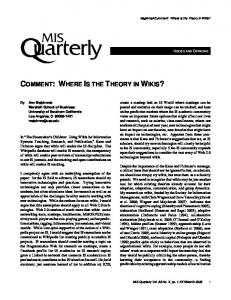 comment: where is the theory in wikis?