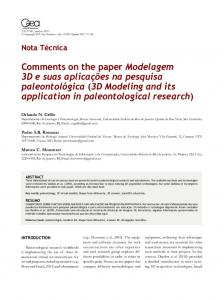 Comments on the paper Modelagem 3D e suas ...