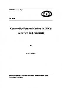 Commodity Futures Markets in LDCs - University of Nottingham