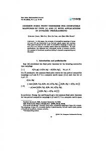 COMMON FIXED POINT THEOREMS FOR ...