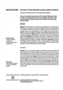 Common mental disorders among medical students - SciELO