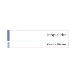 Common Mistakes: Inequalities