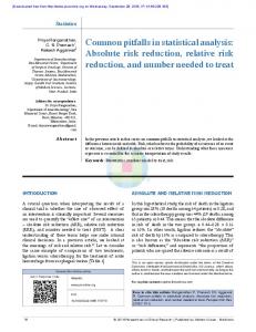 Common pitfalls in statistical analysis: Absolute risk reduction, relative ...