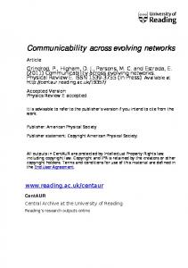 Communicability across evolving networks - Core