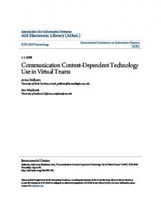 Communication Context-Dependent Technology ... - Semantic Scholar