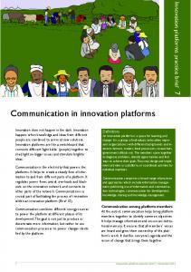 Communication in innovation platforms