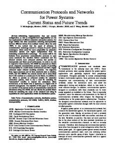 Communication Protocols and Networks for Power ...